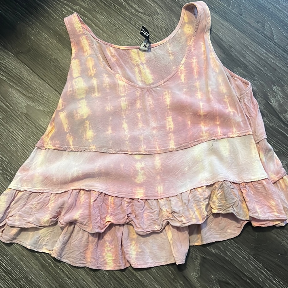 Tie dye tank top blouse